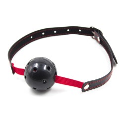 pin buckle breathable o ring red balck strap ball gag