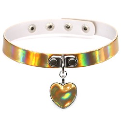 heart pendant leather collar laser