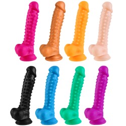 colorful silicone 21 cm 8 3 inch realistic dildo